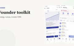 GrowPad screenshots showing finance and investor networking tools.